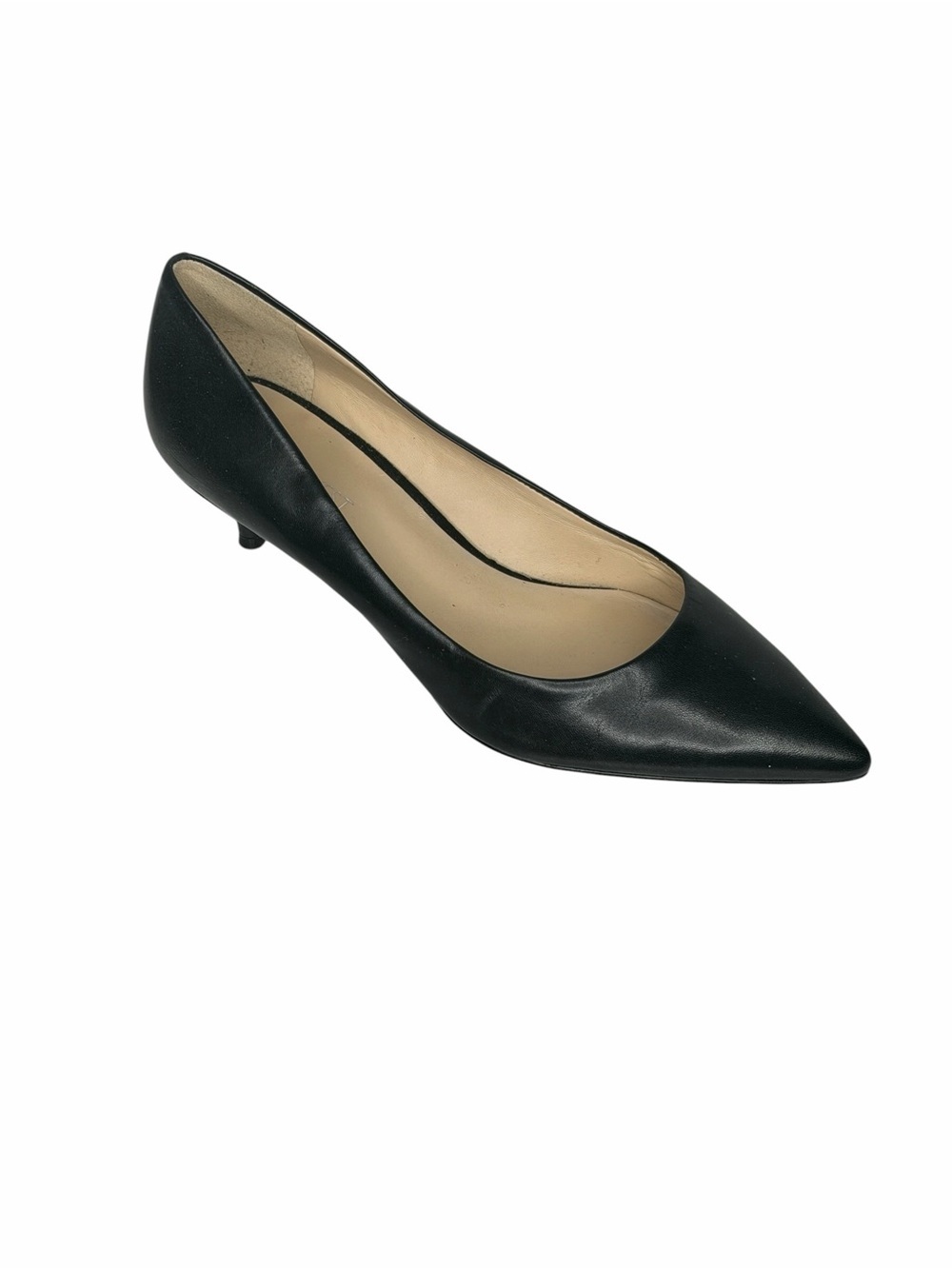 Nine West Classic Black Pointed Toe Kitten Heel Pump